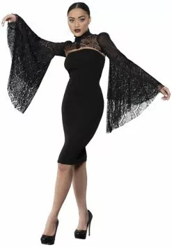 Overig Bolero Kraag Kant Met Mouwen Zwart