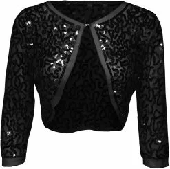 Overig Bolero Pailletten Diva Zwart