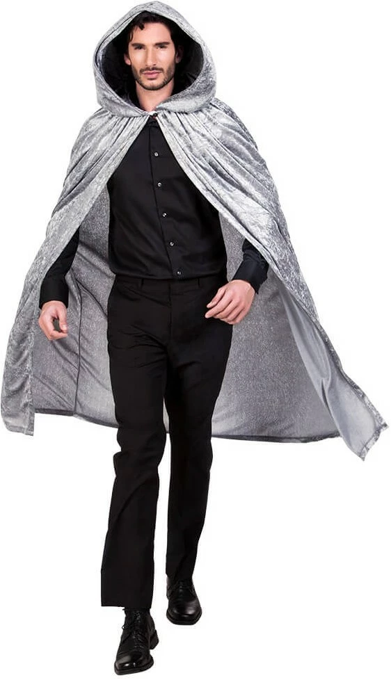 Overig Cape Met Capuchon Grijs (velvet) 3 Overig Cape Met Capuchon Grijs (velvet) - Afbeelding 3