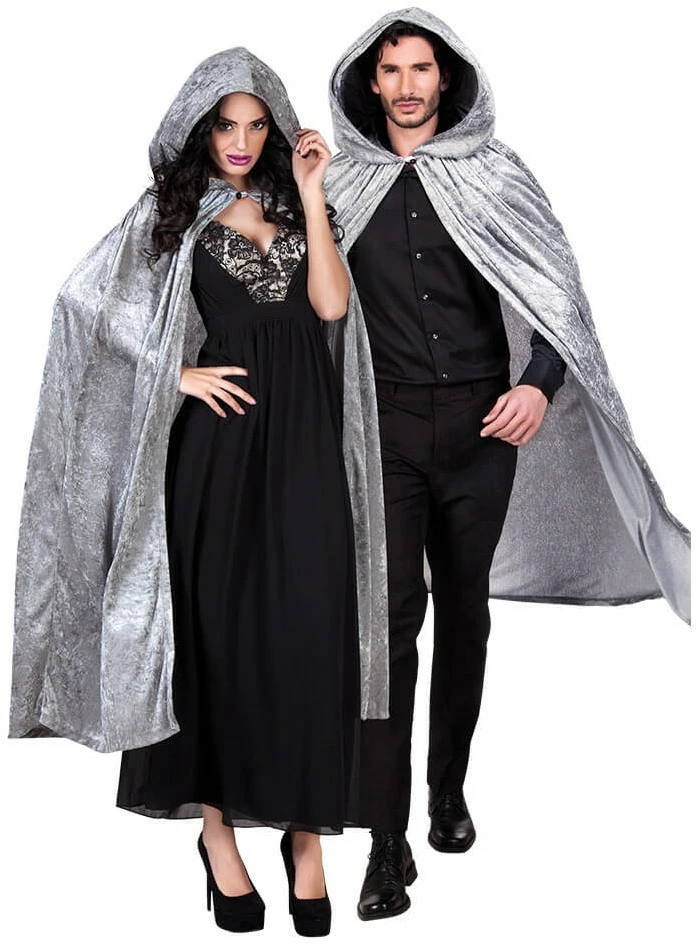 Overig Cape Met Capuchon Grijs (velvet) 1 Overig Cape Met Capuchon Grijs (velvet)