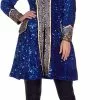 Overig Carnavalsjas Glitter Pailletten Luxe Kobalt Blauw