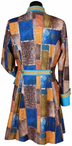 Overig Carnavalsjas Patchwork Blauw Voor Dames -Carnavalskleding Winkel carnavalsjas patchwork blauw voor dames achterkant