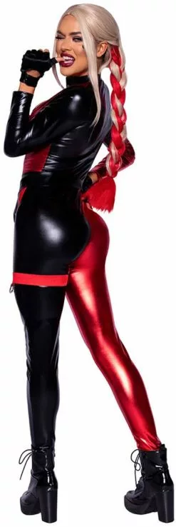 LEG AVENUE Catsuit Harley Q Rood-Zwart 6 LEG AVENUE Catsuit Harley Q Rood-Zwart -Carnavalskleding Winkel catsuit harley q rood zwart achterkant