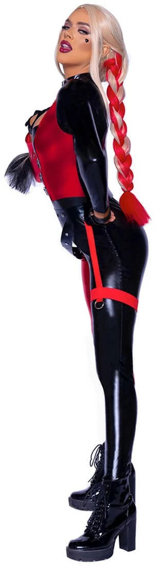 LEG AVENUE Catsuit Harley Q Rood-Zwart 2 LEG AVENUE Catsuit Harley Q Rood-Zwart - Afbeelding 2