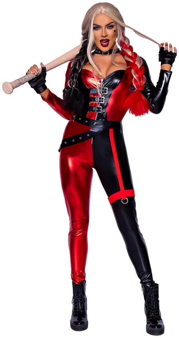 LEG AVENUE Catsuit Harley Q Rood-Zwart 1 LEG AVENUE Catsuit Harley Q Rood-Zwart
