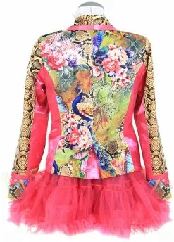 Overig Dames Blazer Pink Snake -Carnavalskleding Winkel dames blazer pink snake achterkant 2