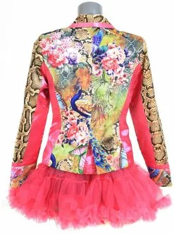 Overig Dames Blazer Pink Snake -Carnavalskleding Winkel dames blazer pink snake achterkant