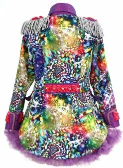 Overig Dames Blazer Purple Holographic Diamonds 10 Overig Dames Blazer Purple Holographic Diamonds -Carnavalskleding Winkel dames blazer purple holographic diamonds achterkant met petticoat