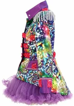 Overig Dames Blazer Purple Holographic Diamonds 8 Overig Dames Blazer Purple Holographic Diamonds -Carnavalskleding Winkel dames blazer purple holographic diamonds zijkant met petticoat