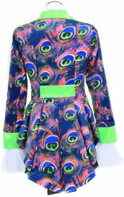 Overig Dames Carnavalsjas Neon Pauw -Carnavalskleding Winkel dames carnavalsjas neon pauw achterkant