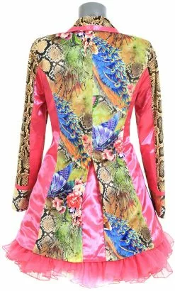 Overig Dames Carnavalsjas Pink Snake Lang -Carnavalskleding Winkel dames carnavalsjas pink snake lang achterkant
