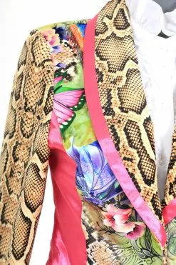 Overig Dames Carnavalsjas Pink Snake Lang -Carnavalskleding Winkel dames carnavalsjas pink snake lang detail