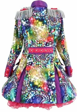 Overig Dames Carnavalsjas Purple Holographic Diamonds -Carnavalskleding Winkel dames carnavalsjas purple holographic diamonds achterkant met petticoat