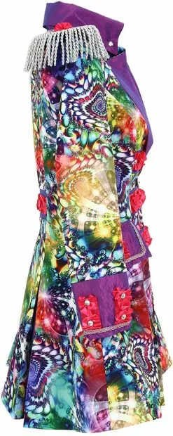 Overig Dames Carnavalsjas Purple Holographic Diamonds -Carnavalskleding Winkel dames carnavalsjas purple holographic diamonds zijkant