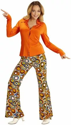 Overig Dames Disco Blouse Seventies Oranje -Carnavalskleding Winkel dames disco blouse seventies oranje voorbeeld 2