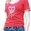 Overig Dames Trachten T-Shirt Rood Met Hartje