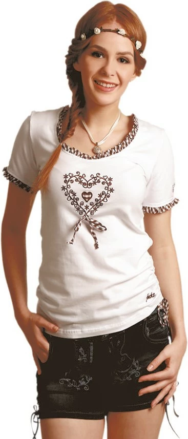 Overig Dames Trachten T-Shirt Wit Met Hartje 1 Overig Dames Trachten T-Shirt Wit Met Hartje