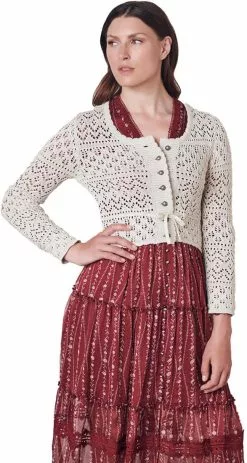 Overig Dames Trachten Vest Ameline Ecru -Carnavalskleding Winkel dames trachten vest ameline ecru 3