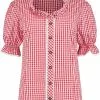 Overig Dames Trachtenblouse Rood-Wit (100% Katoen)