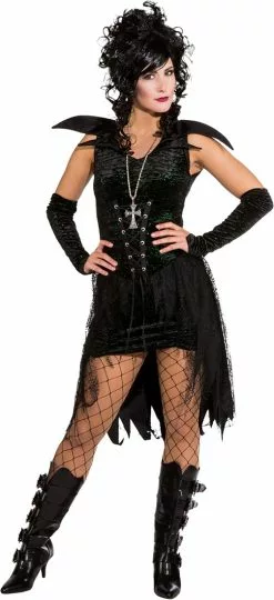 Overig Damesjurkje Black Gothic Met Glitters