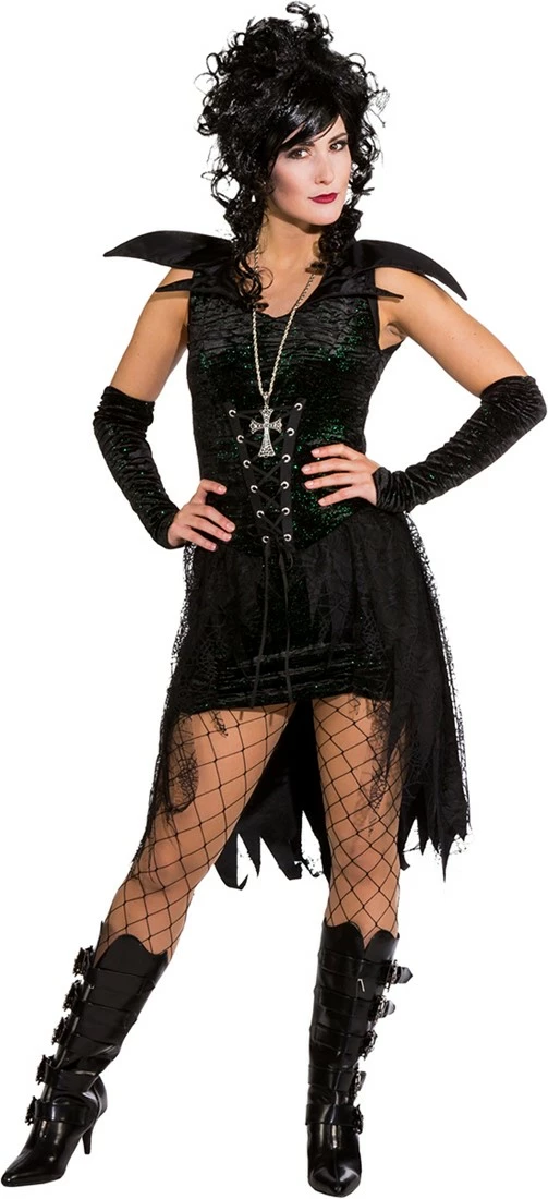 Overig Damesjurkje Black Gothic Met Glitters 1 Overig Damesjurkje Black Gothic Met Glitters
