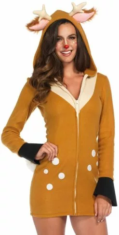 LEG AVENUE Dameskostuum Cozy Fawn (Hertje) 9 LEG AVENUE Dameskostuum Cozy Fawn (Hertje) -Carnavalskleding Winkel dameskostuum cozy fawn hertje close up