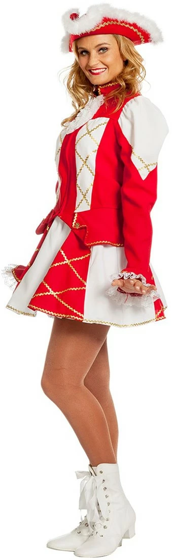 Overig Dameskostuum Dansmarietje Rood/Wit 2 Overig Dameskostuum Dansmarietje Rood/Wit - Afbeelding 2