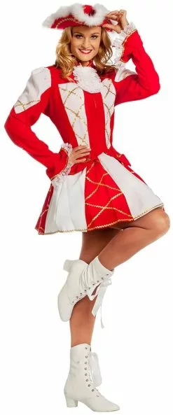 Overig Dameskostuum Dansmarietje Rood/Wit