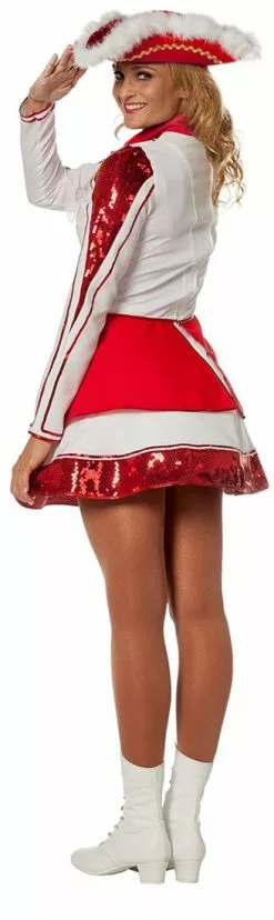 Overig Dameskostuum Dansmarietje Rood/Wit Met Pailletten -Carnavalskleding Winkel dameskostuum dansmarietje rood wit met pailletten 3