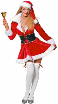 Overig Dameskostuum Miss Santa Fluweel