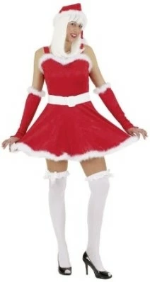 Overig Dameskostuum Santa Girl Rood