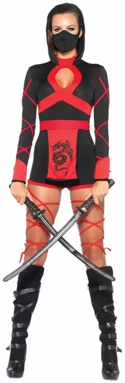LEG AVENUE Dameskostuum Sexy Dragon Ninja Red