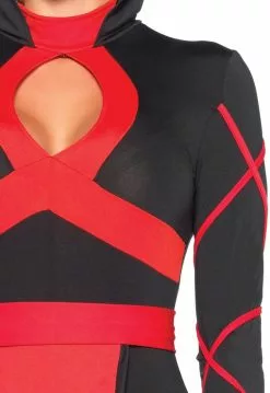 LEG AVENUE Dameskostuum Sexy Dragon Ninja Red -Carnavalskleding Winkel dameskostuum sexy dragon ninja red rood detail 2