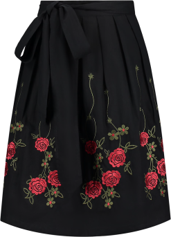 Overig Dirndlschort Zwart Met Rozen Luxe (100% Katoen)