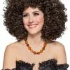Overig Disco Pruik Afro Bruin/Zwart