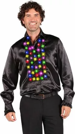 Overig Disco Ruches Blouse Zwart Met LED-Verlichting