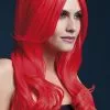 Overig Fever Pruik Khloe Luxe Neon Rood