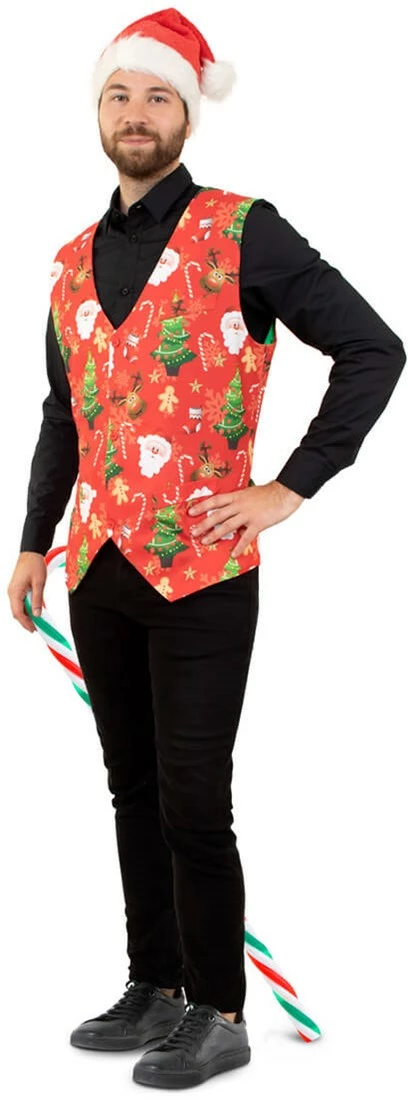 Overig Fout Kerst Gilet Rood Voor Heren 1 Overig Fout Kerst Gilet Rood Voor Heren