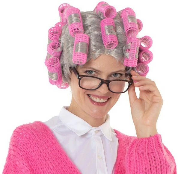 Overig Grijze Pruik Met Krulspelden - Ma Flodder 1 Overig Grijze Pruik Met Krulspelden - Ma Flodder