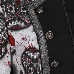 Overig Halloween Jas Mexican Skull Black/White Voor Dames -Carnavalskleding Winkel halloween jas mexican skull black white voor dames detail 2