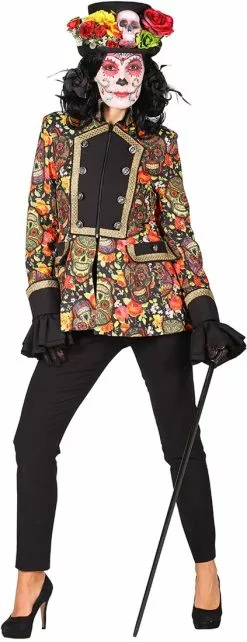 Overig Halloween Jas Mexican Skull Coloured Voor Dames