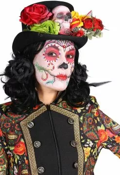 Overig Halloween Jas Mexican Skull Coloured Voor Dames 6 Overig Halloween Jas Mexican Skull Coloured Voor Dames -Carnavalskleding Winkel halloween jas mexican skull coloured voor dames 3