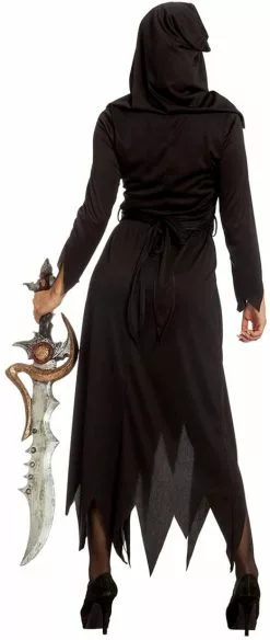 Overig Halloween Jurk Zwart-Grijs Met Vleermuisriem -Carnavalskleding Winkel halloween jurk zwart grijs met vleermuisriem 3