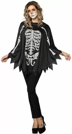 Overig Halloween Poncho Skelet