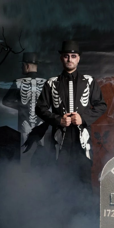 Overig Halloween Skeletten Jas Voor Heren 3 Overig Halloween Skeletten Jas Voor Heren - Afbeelding 3