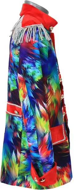 Overig Heren Carnavalsjas Colorful Leaves Luxe -Carnavalskleding Winkel heren carnavalsjas colorful leaves luxe zijkant