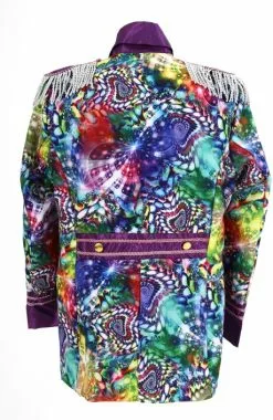 Overig Heren Carnavalsjas Purple Holographic Diamonds -Carnavalskleding Winkel heren carnavalsjas purple holographic diamonds achterkant