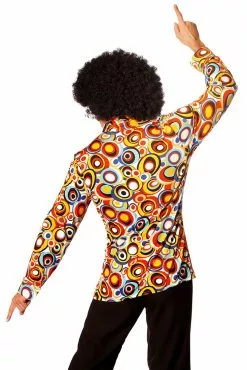 Overig Heren Disco Seventies Blouse Cirkels -Carnavalskleding Winkel heren disco seventies blouse cirkels 3