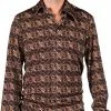 Overig Heren Seventies Retro Blouse Black Groovy