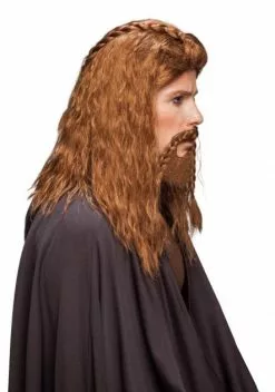 Overig Herenpruik Lang Bruin Met Baard -Carnavalskleding Winkel herenpruik lang bruin met baard 3